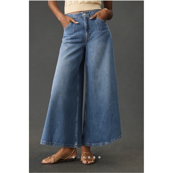 Pilcro Denim - Pilcro Corset High-Rise Crop Culotte Jeans 29 Boho Lagenlook Beach Coastal